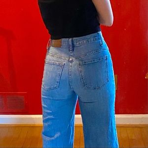 Madewell Cropped Wide-Leg Blue Jeans